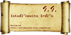 Istvánovits Irén névjegykártya